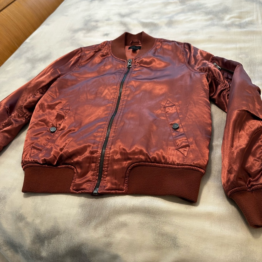 Topshop Metallic (Rust/Copper) Bomber Jacket